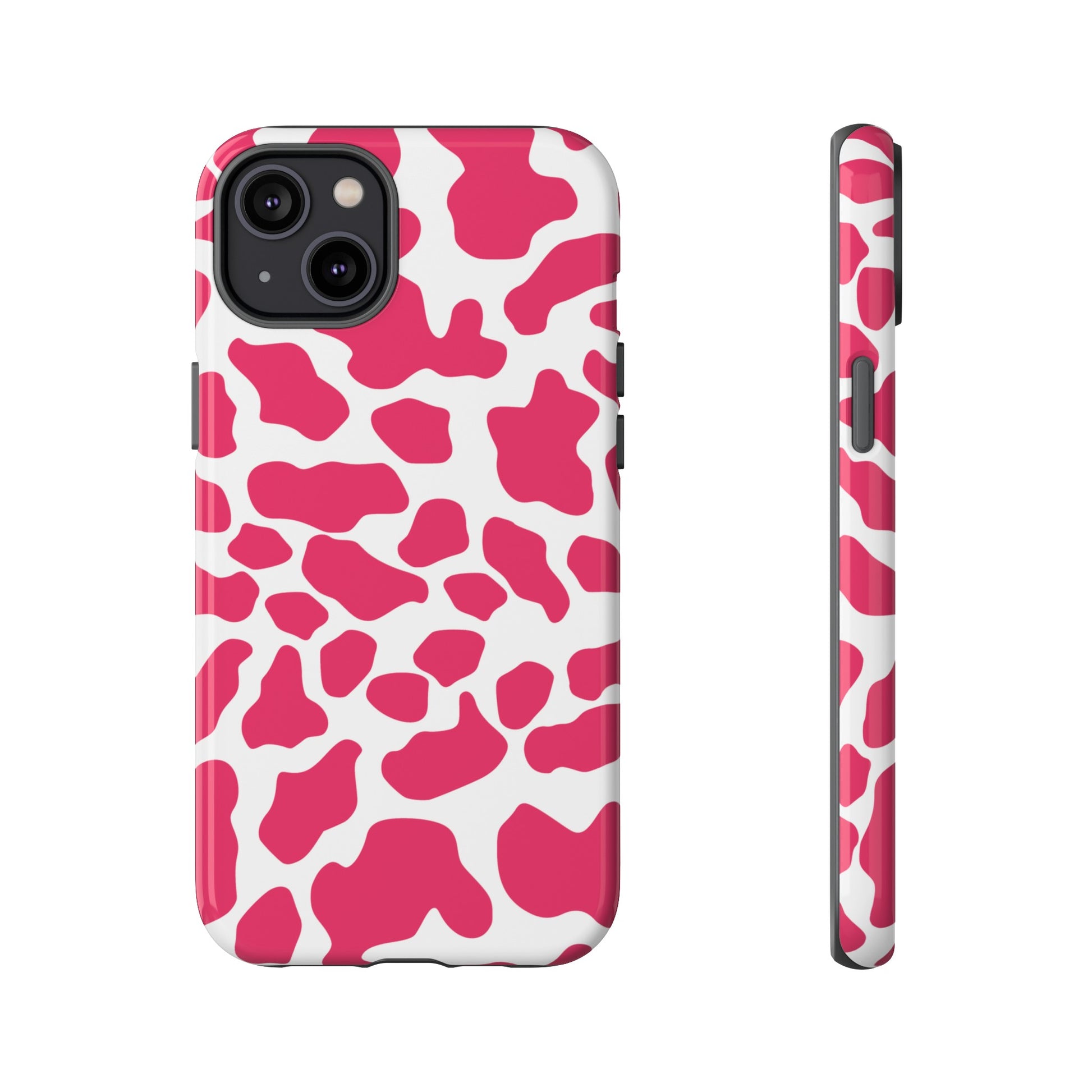 Pink Cow Print Cellphone Case iPhone Samsung Google, Phone Case, JSCHAFFA.com