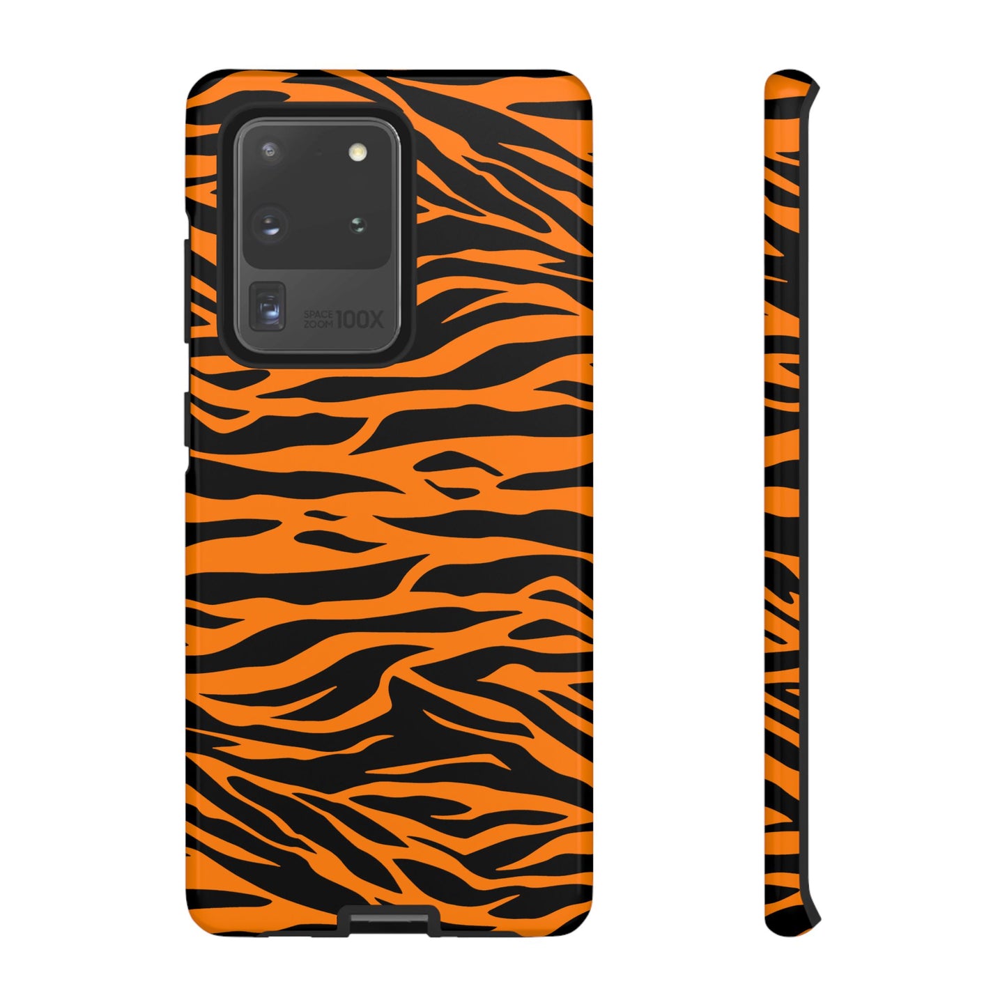 Orange Cute Wild Tiger Print Pattern Tough Phone Case.