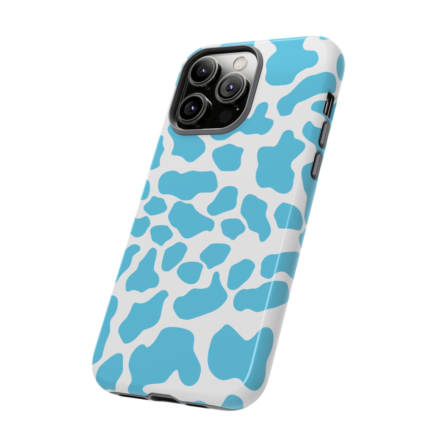 Blue Cow print phone case iPhone Samsung Google, Phone Case, JSCHAFFA.com