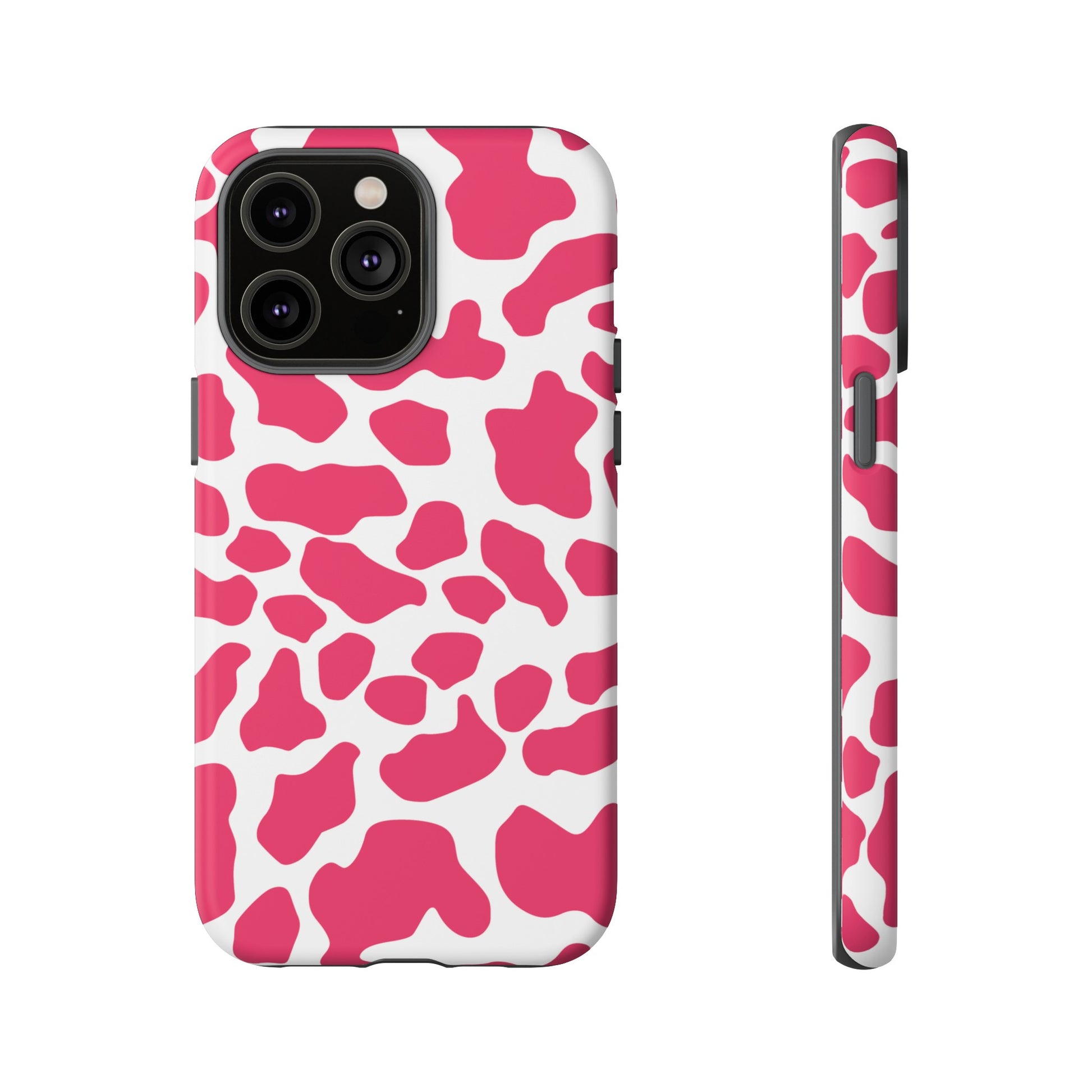 Pink Cow Print Cellphone Case iPhone Samsung Google, Phone Case, JSCHAFFA.com