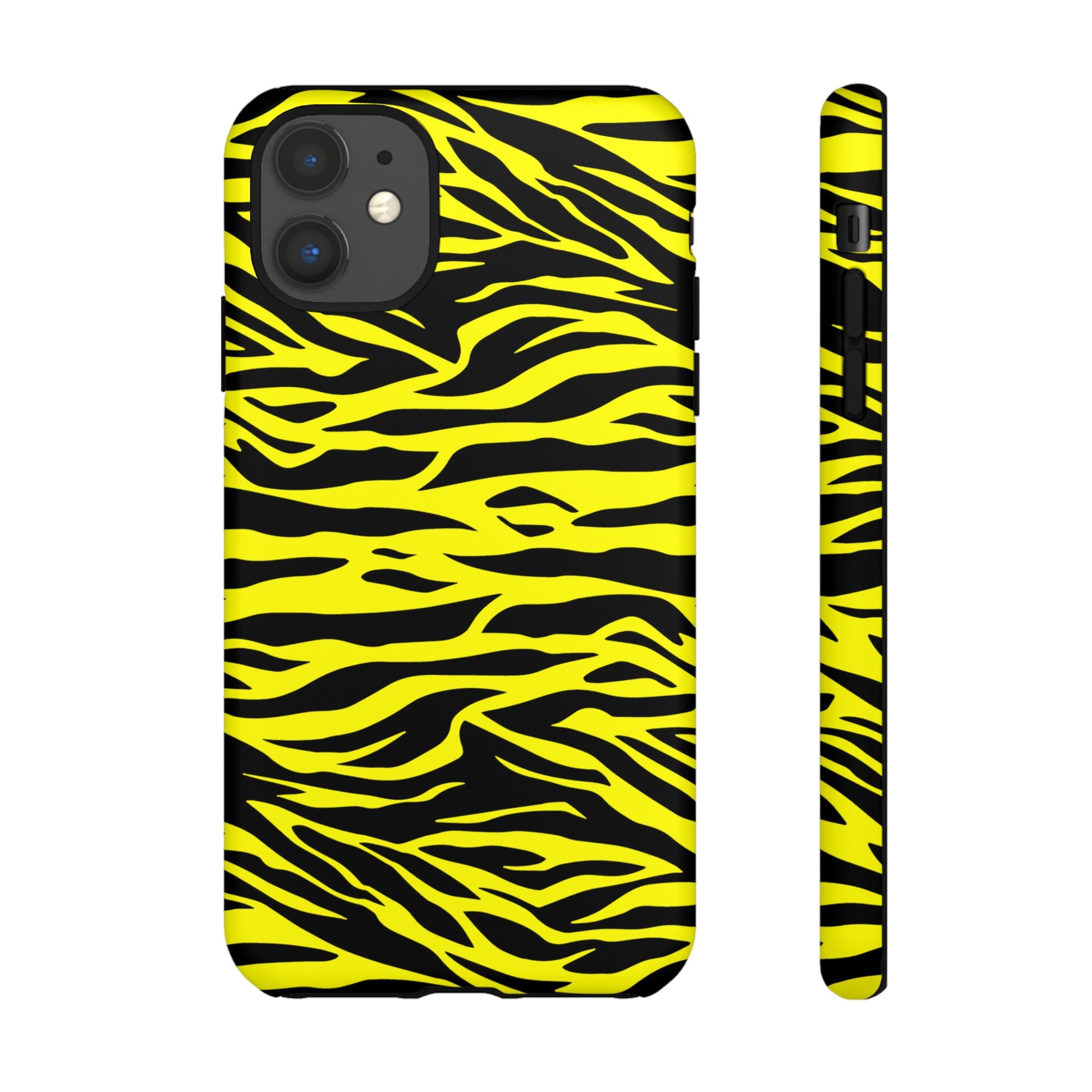 Yellow Cute Wild Tiger Print Pattern Tough Phone Case, Phone Case, JSCHAFFA.com