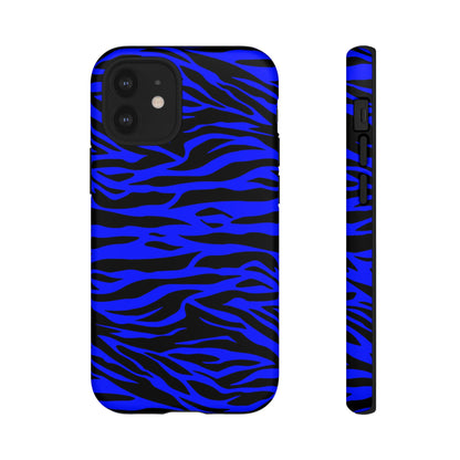 Blue Wild Tiger Print Pattern Tough Phone Case To protect your Phone