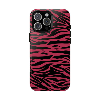 Viva Magenta Cute Wild Tiger Print Pattern Tough Phone Case