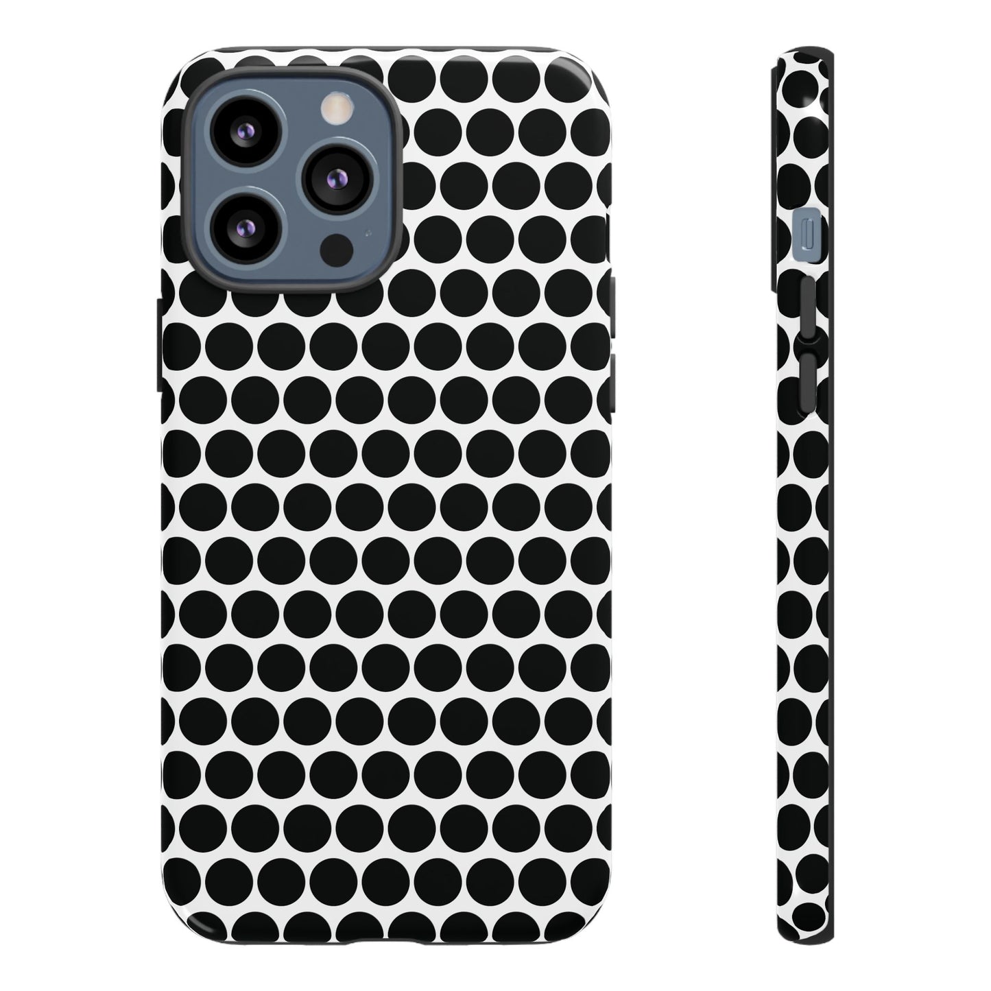 Cute Black White Polkadot Tough Case for iPhone, Samsung, Google