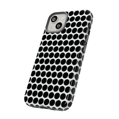 Cute Black White Polkadot Tough Case for iPhone, Samsung, Google