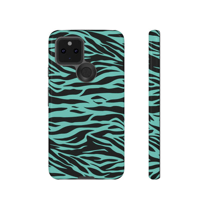 Aqua Cute Wild Tiger Print Pattern Tough Phone Case