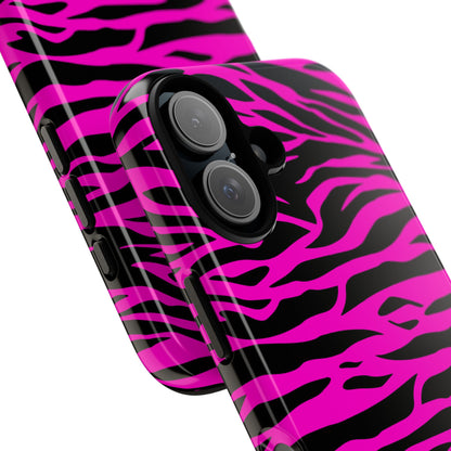 Pink Phone Case Tough Tiger Print