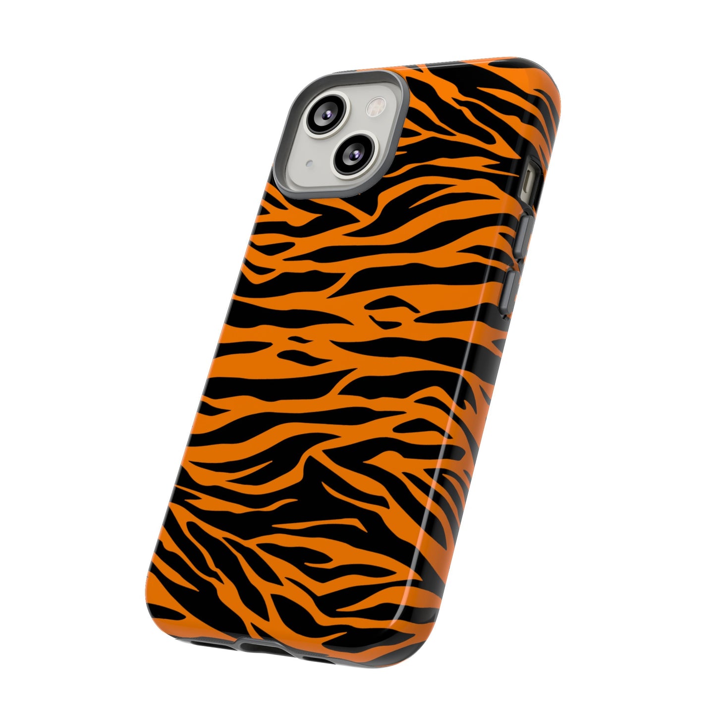 Orange Cute Wild Tiger Print Pattern Tough Phone Case., Phone Case, JSCHAFFA.com