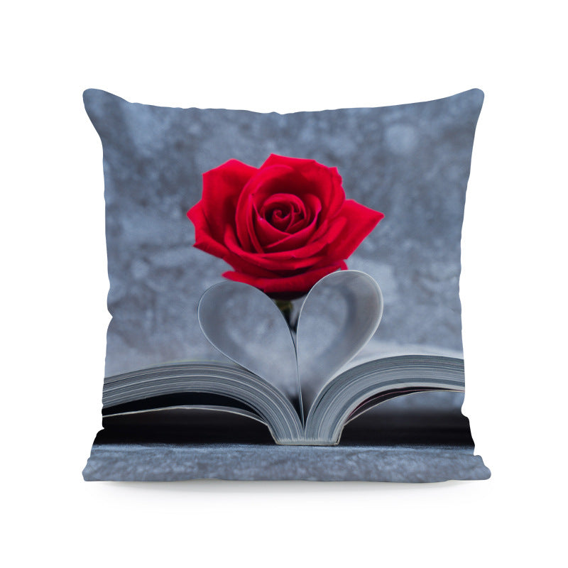 Red Roses Love Super Soft Square Pillow and Cover with Flower Print JSCHAFFA