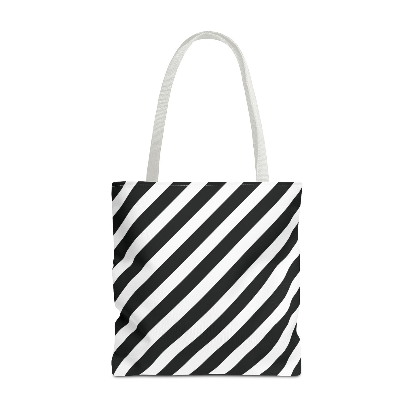 Monochrome Striped Tote Bag, Black and White Shoulder Bag, Patterned Grocery Bag, Geometric Market Tote, Stylish Canvas Tote