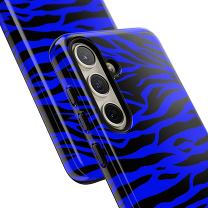 Blue Wild Tiger Print Pattern Tough Phone Case To protect your Phone