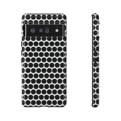 Cute Black White Polkadot Tough Case for iPhone, Samsung, Google