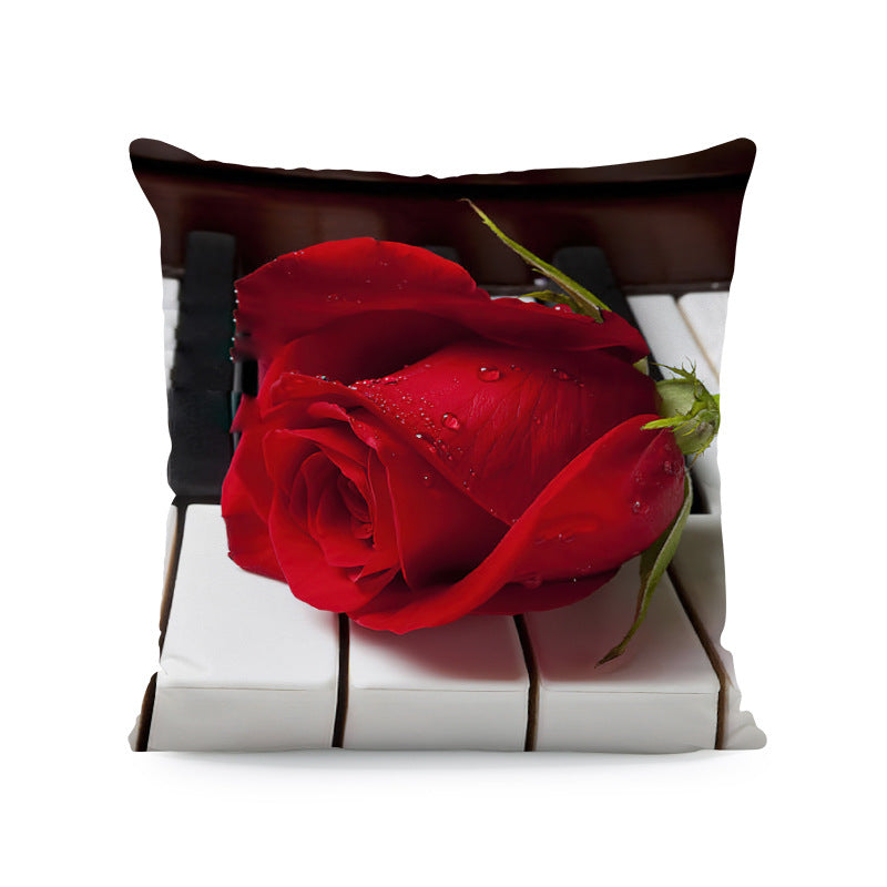 Red Roses Love Super Soft Square Pillow and Cover with Flower Print JSCHAFFA