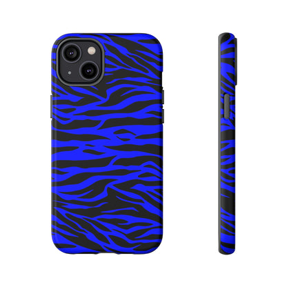 Blue Wild Tiger Print Pattern Tough Phone Case To protect your Phone, Phone Case, JSCHAFFA.com