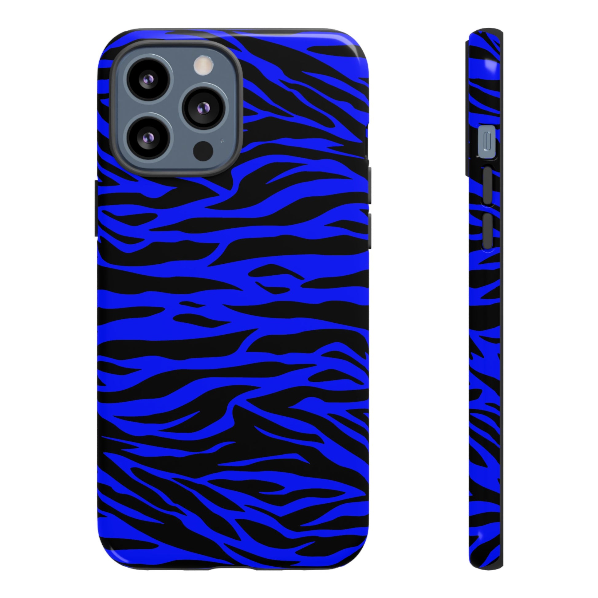 Blue Wild Tiger Print Pattern Tough Phone Case To protect your Phone, Phone Case, JSCHAFFA.com