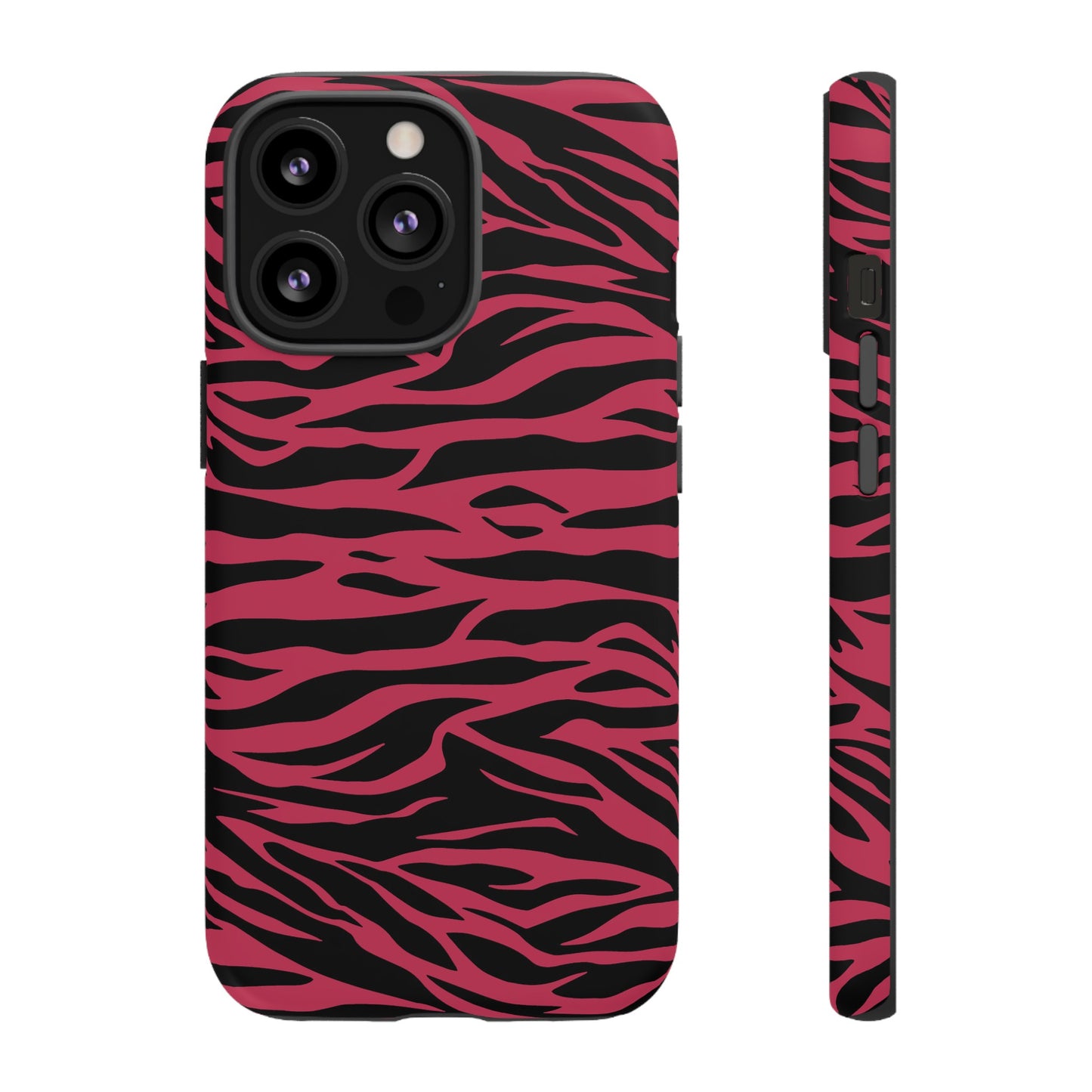 Viva Magenta Cute Wild Tiger Print Pattern Tough Phone Case, Phone Case, JSCHAFFA.com