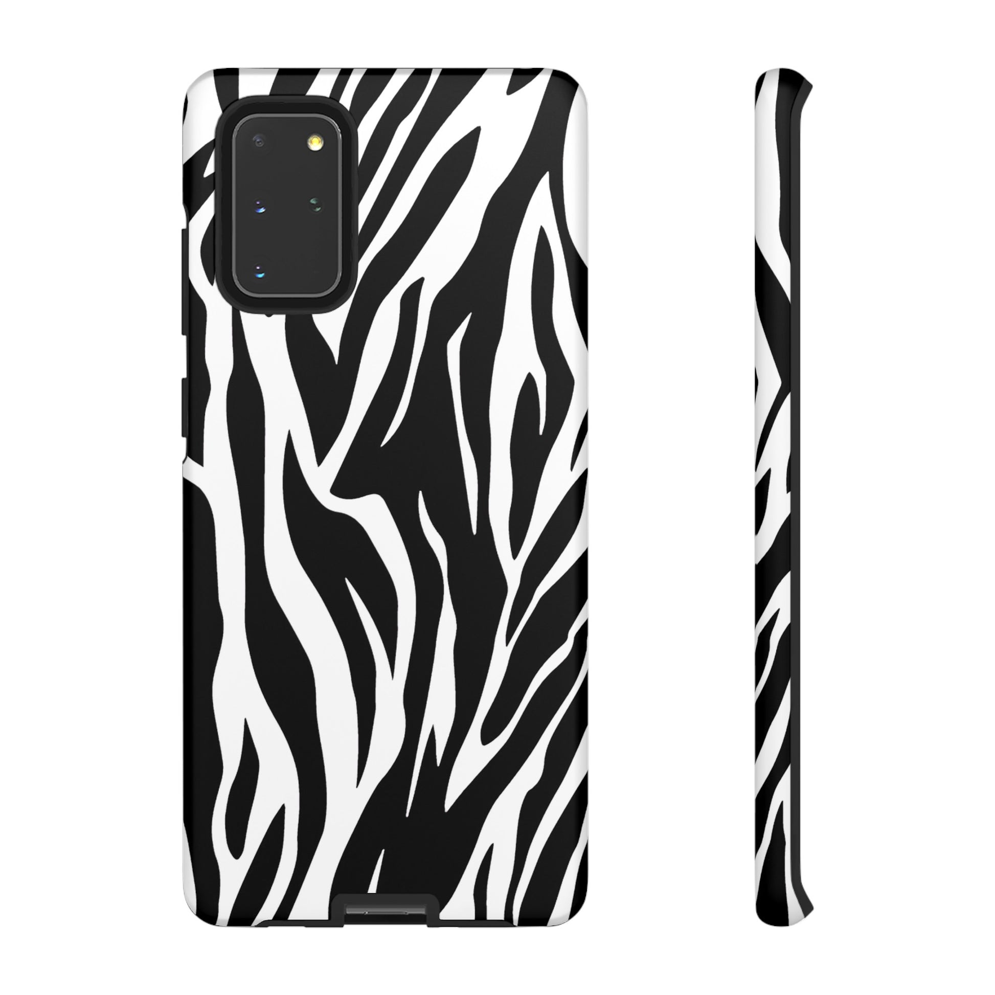 Black White Tiger Print Tough Case Cover for iPhone Samsung and Google phones., Phone Case, JSCHAFFA.com