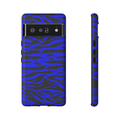 Blue Wild Tiger Print Pattern Tough Phone Case To protect your Phone