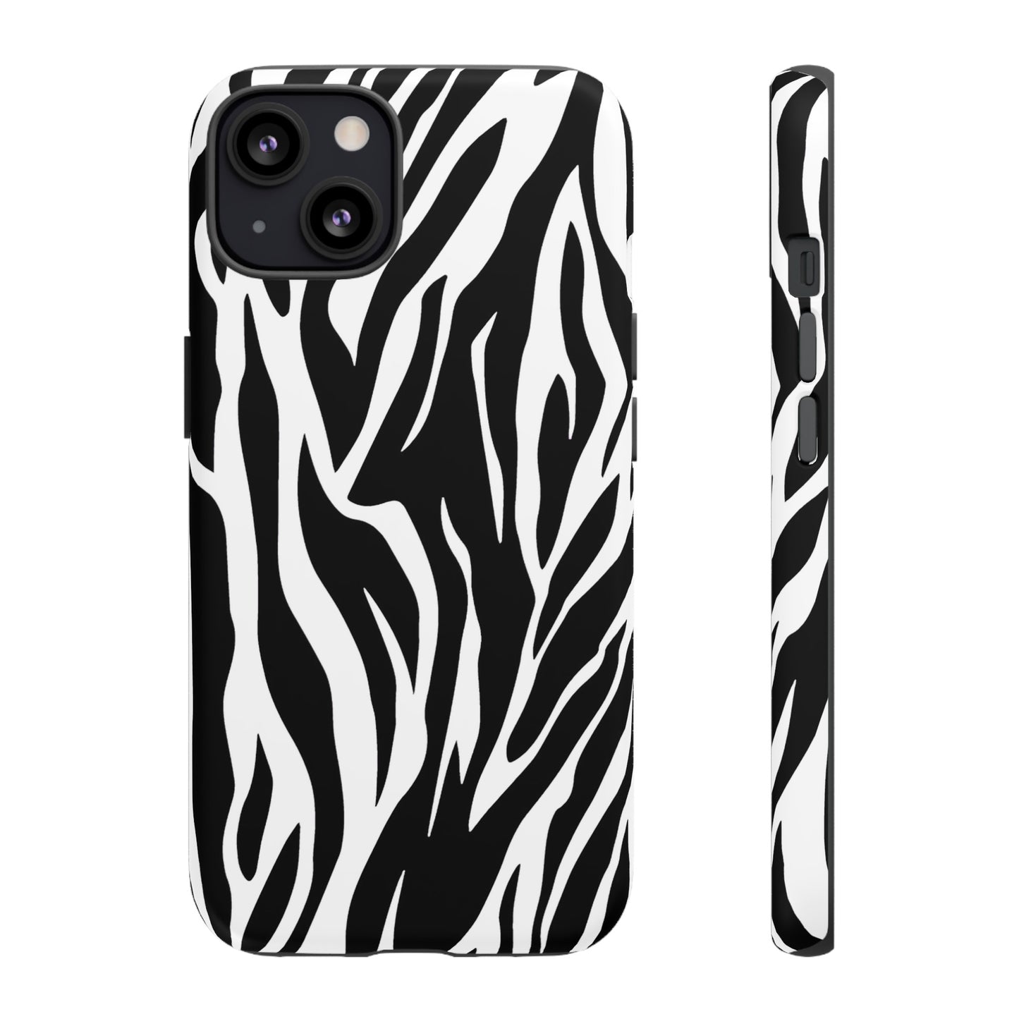 Black White Tiger Print Tough Case Cover for iPhone Samsung and Google phones., Phone Case, JSCHAFFA.com