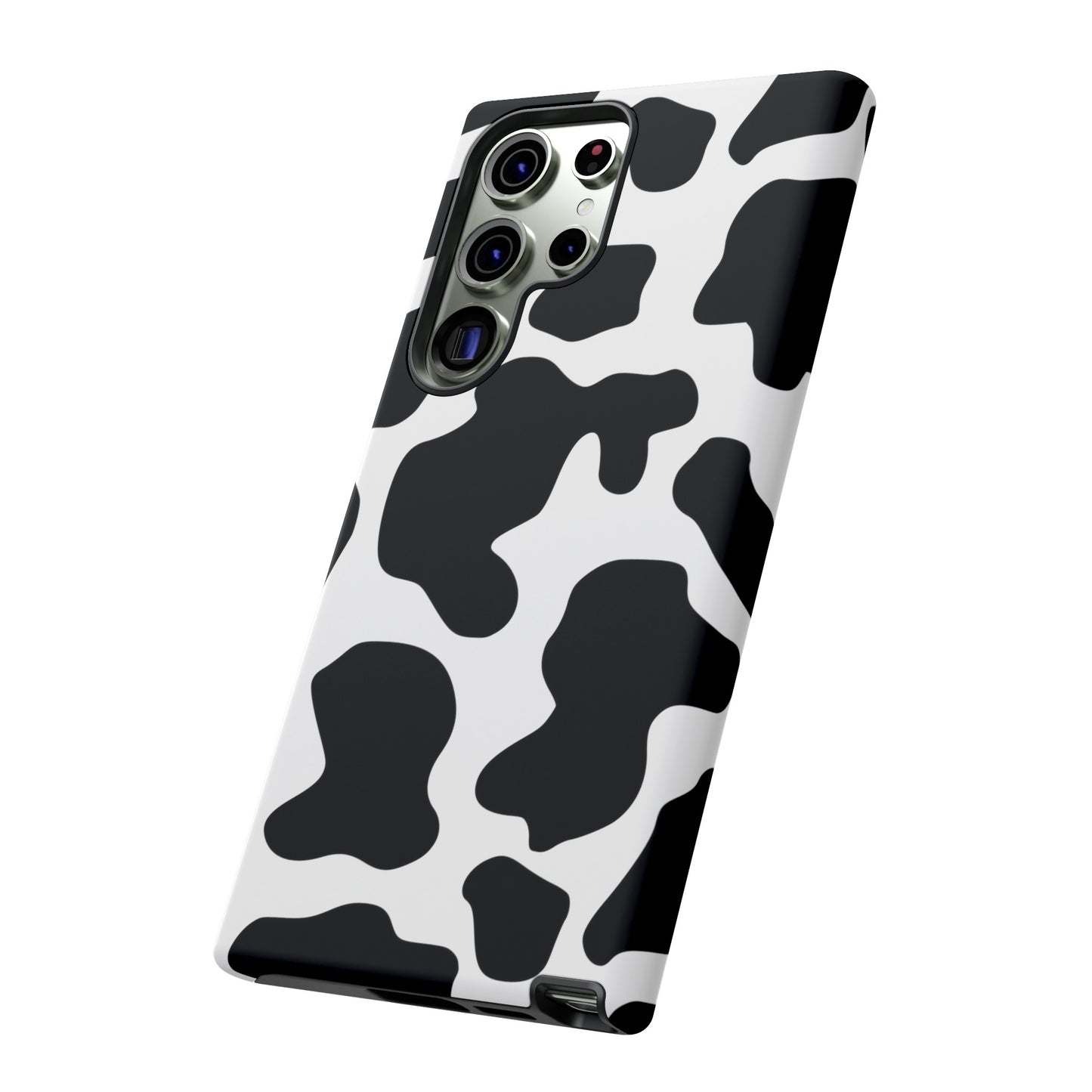 Black Cow print Phone Case iPhone Samsung Google, Phone Case, JSCHAFFA.com