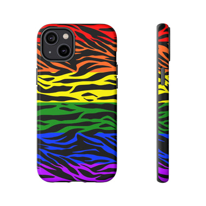 Pride LGBT Rainbow Discrete Tough Phone Case Tiger Print, Phone Case, JSCHAFFA.com