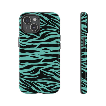 Aqua Cute Wild Tiger Print Pattern Tough Phone Case