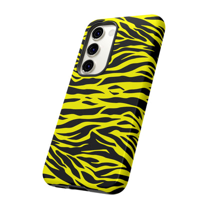 Yellow Cute Wild Tiger Print Pattern Tough Phone Case, Phone Case, JSCHAFFA.com