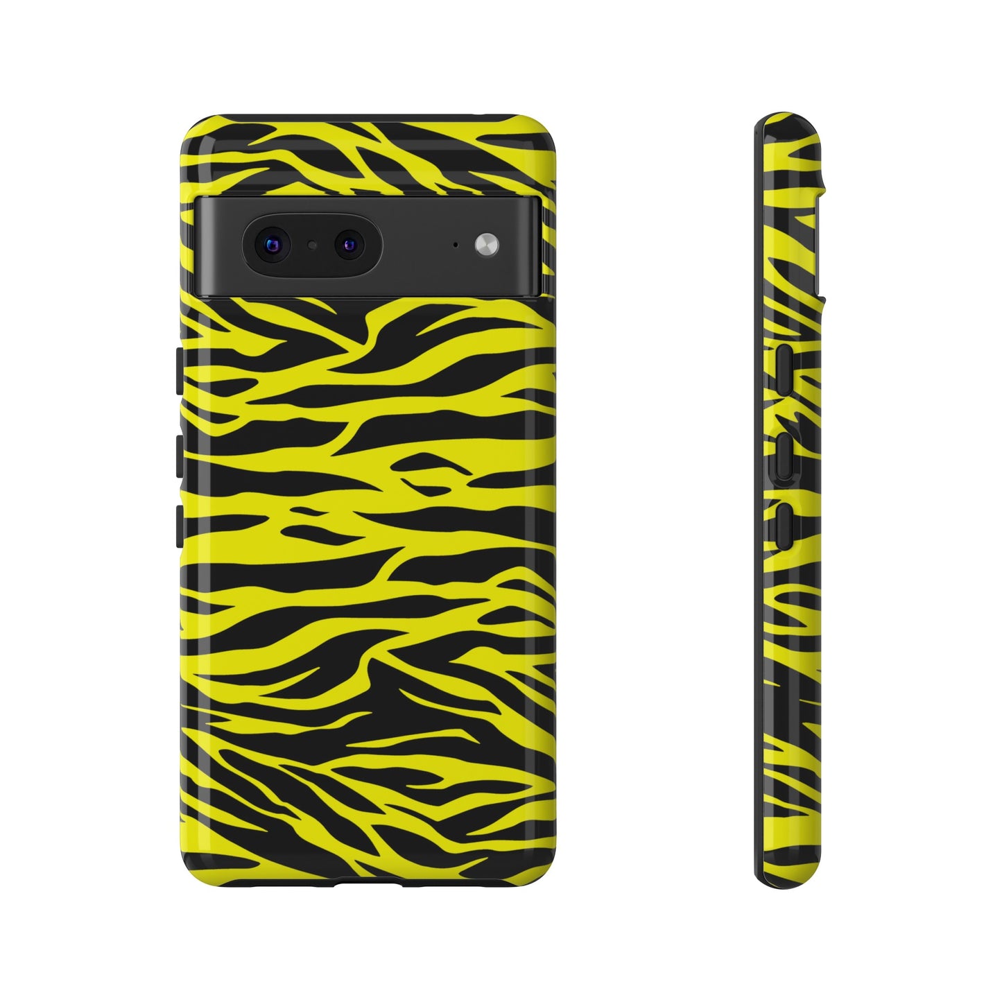 Yellow Cute Wild Tiger Print Pattern Tough Phone Case, Phone Case, JSCHAFFA.com