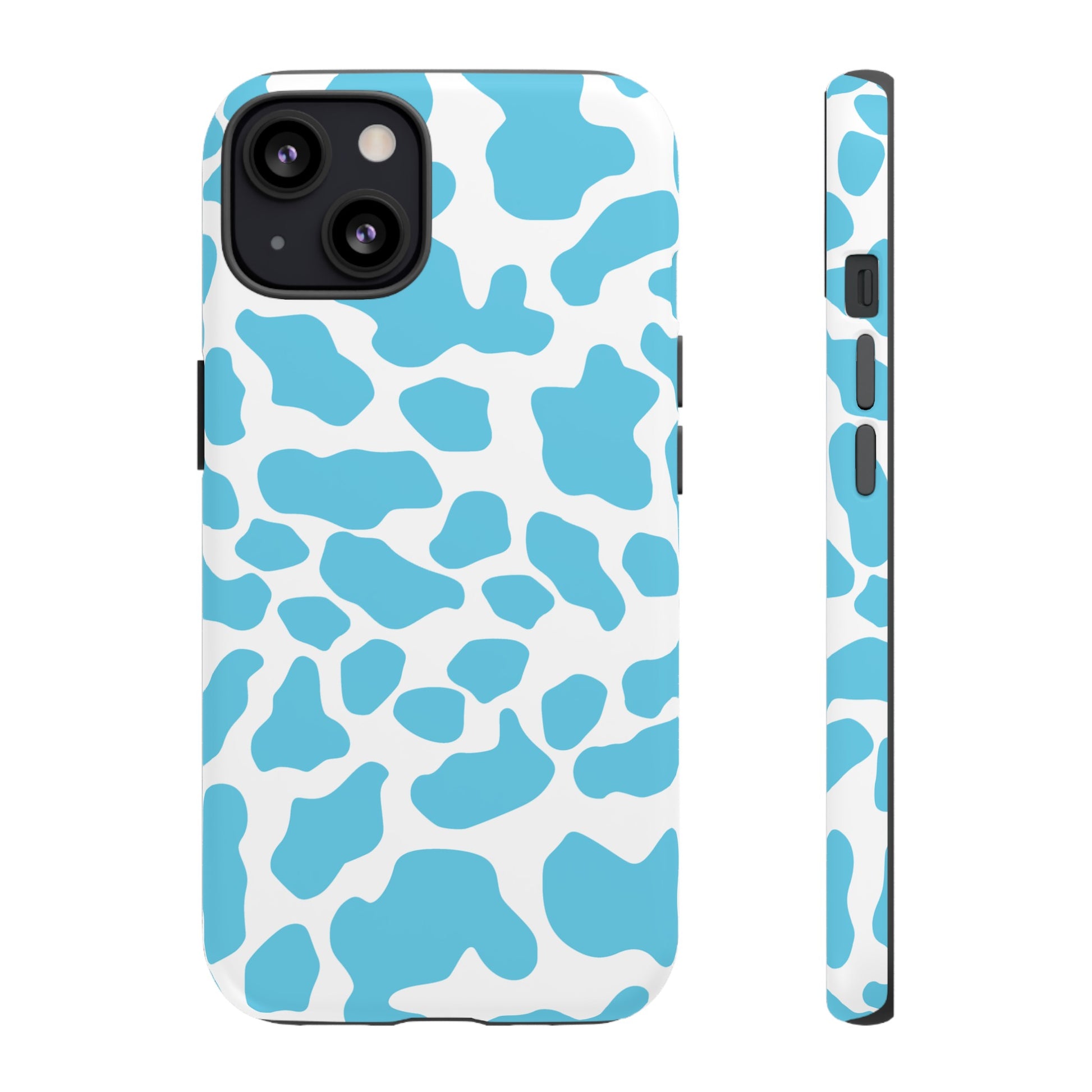 Blue Cow print phone case iPhone Samsung Google, Phone Case, JSCHAFFA.com