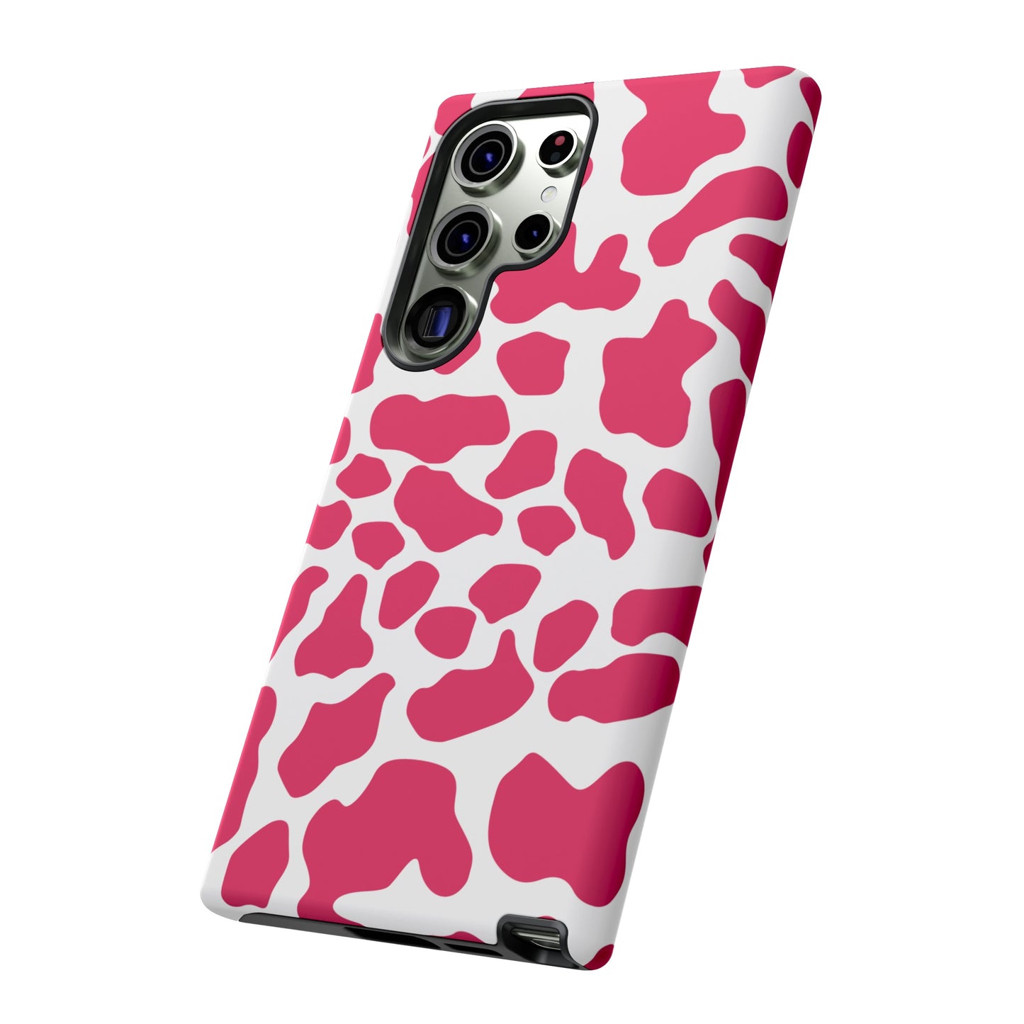 Pink Cow Print Cellphone Case iPhone Samsung Google, Phone Case, JSCHAFFA.com