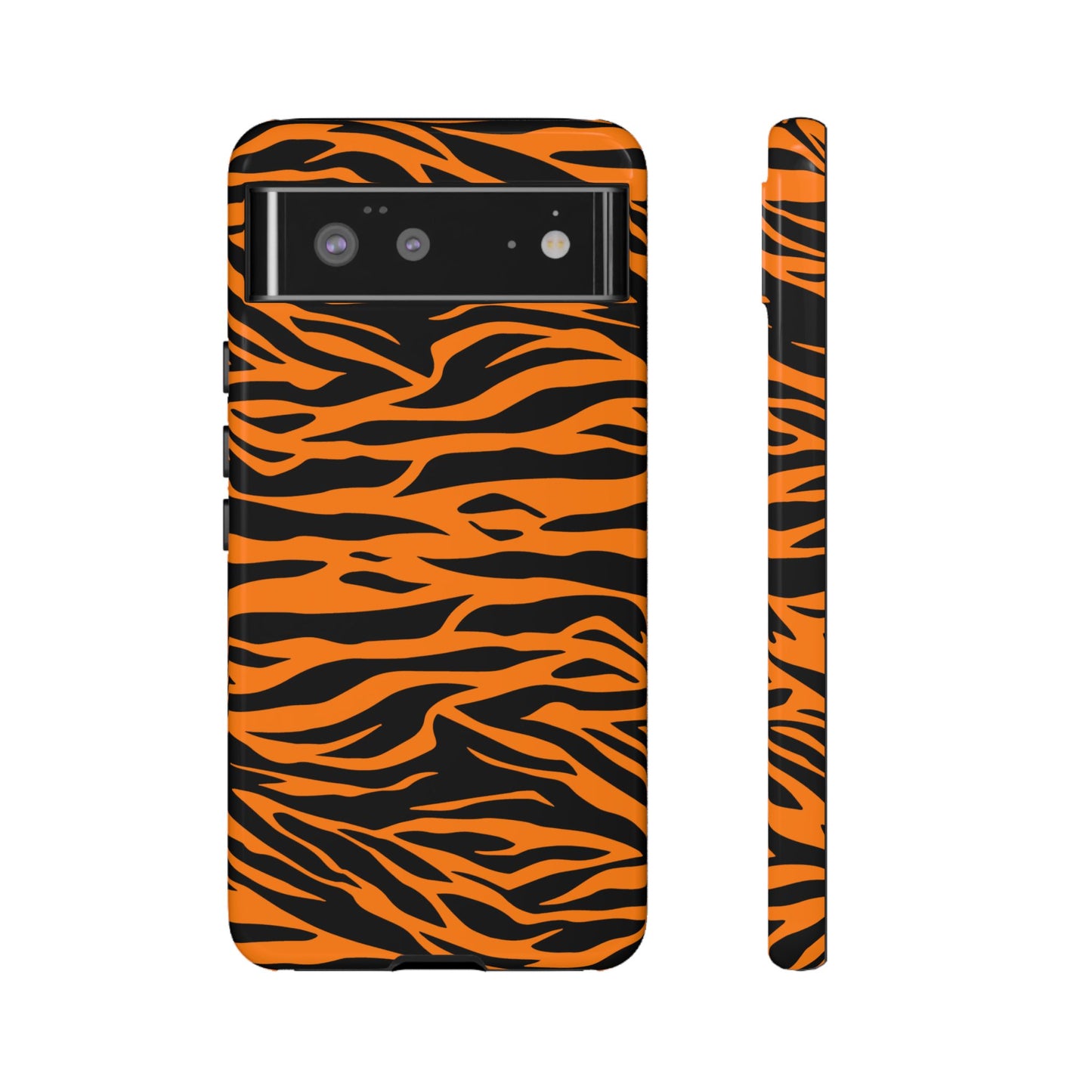 Orange Cute Wild Tiger Print Pattern Tough Phone Case.