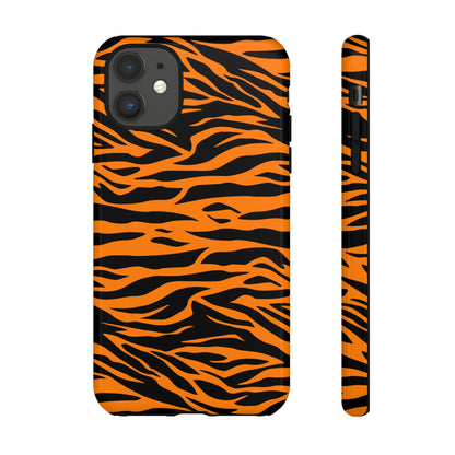 Orange Cute Wild Tiger Print Pattern Tough Phone Case., Phone Case, JSCHAFFA.com