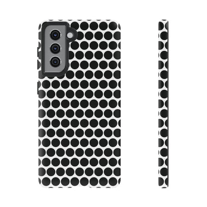 Cute Black White Polkadot Tough Case for iPhone, Samsung, Google