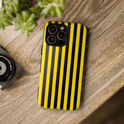 Yellow & Black Stripe Tough Case Phone Case for iPhone, Samsung, Google Mobile phones