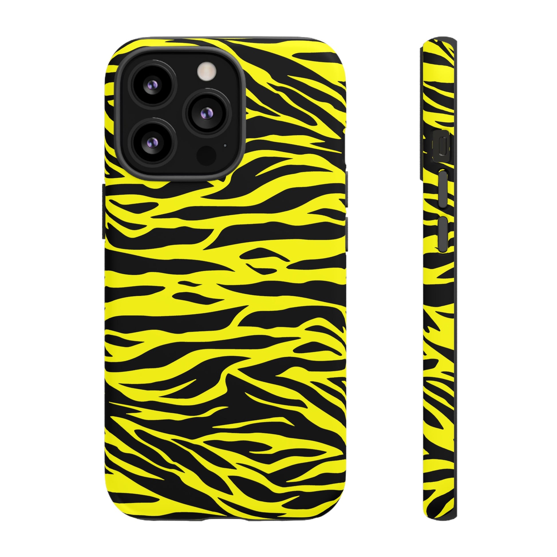 Yellow Cute Wild Tiger Print Pattern Tough Phone Case, Phone Case, JSCHAFFA.com