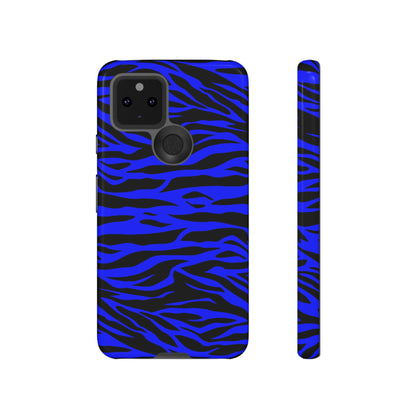 Blue Wild Tiger Print Pattern Tough Phone Case To protect your Phone