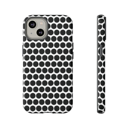 Cute Black White Polkadot Tough Case for iPhone, Samsung, Google, Phone Case, JSCHAFFA.com