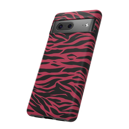 Viva Magenta Cute Wild Tiger Print Pattern Tough Phone Case, Phone Case, JSCHAFFA.com