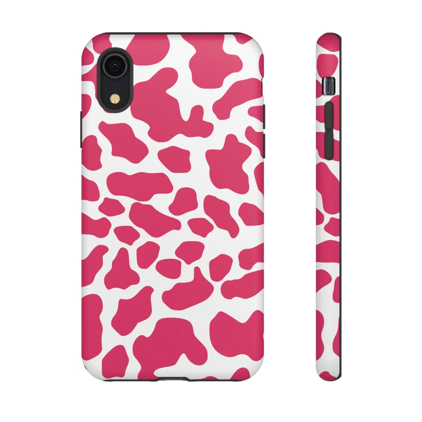 Pink Cow Print Cellphone Case iPhone Samsung Google, Phone Case, JSCHAFFA.com