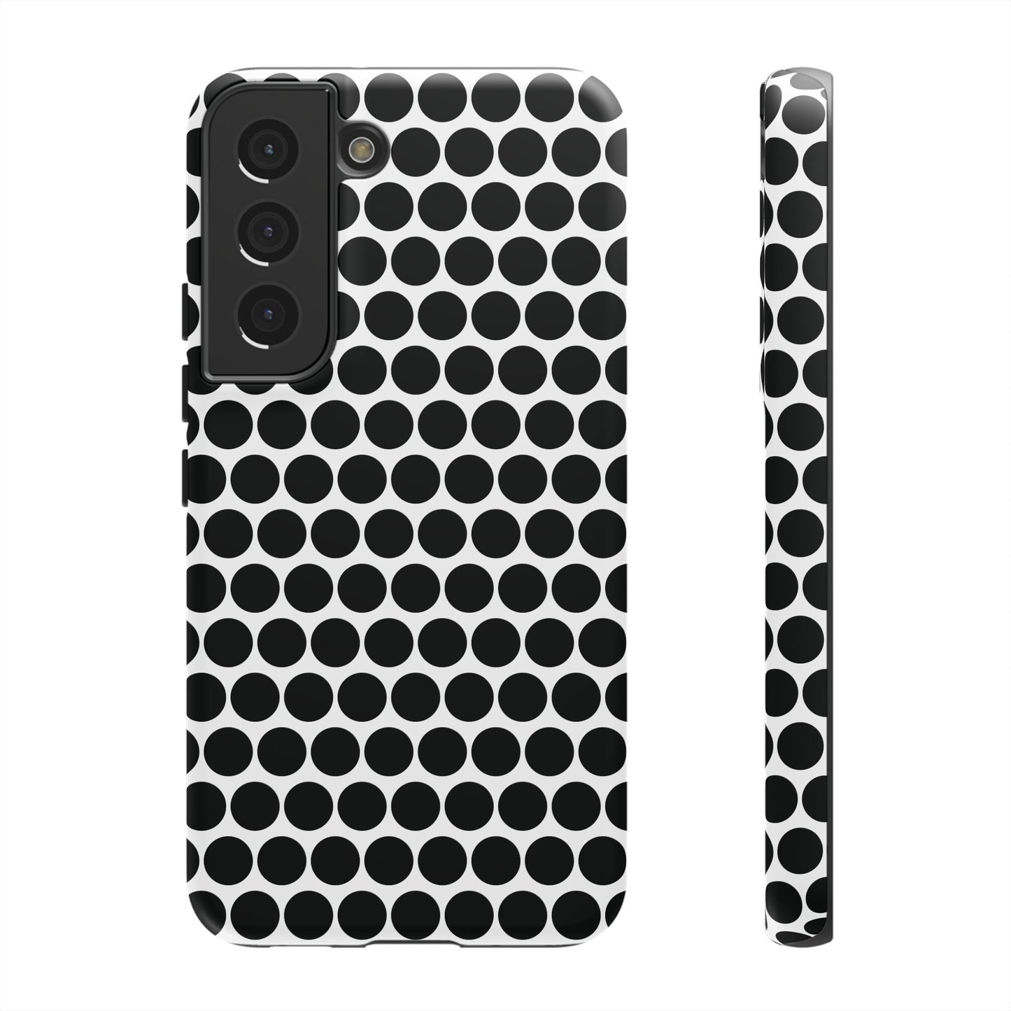 Cute Black White Polkadot Tough Case for iPhone, Samsung, Google