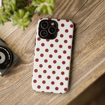 Cherry Red Polka dot Tough Case Phone Case for iPhone, Samsung, Google