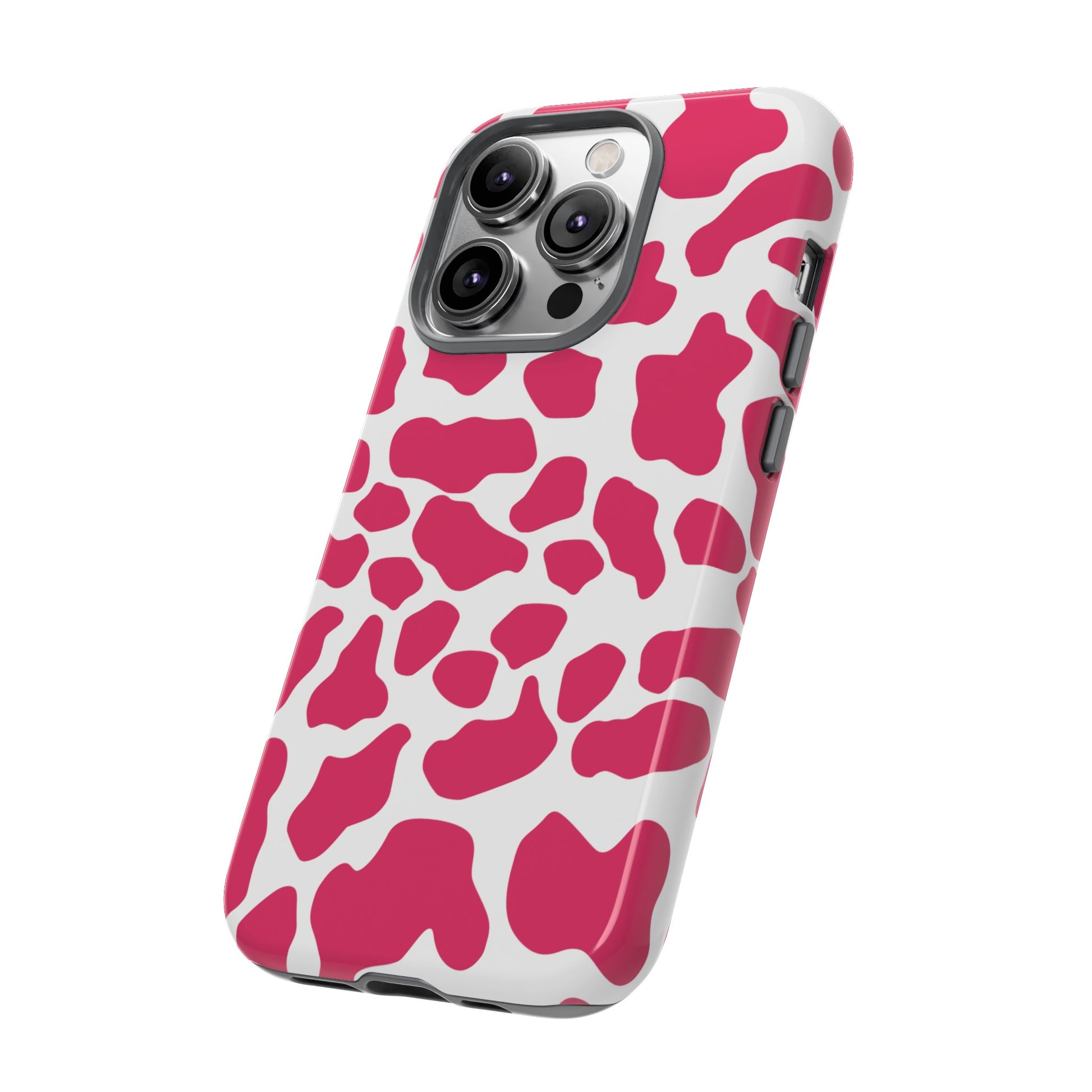 Pink Cow Print Cellphone Case iPhone Samsung Google, Phone Case, JSCHAFFA.com