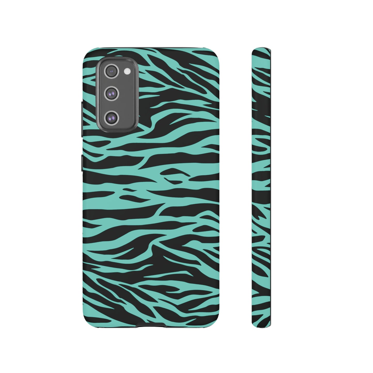 Aqua Cute Wild Tiger Print Pattern Tough Phone Case, Phone Case, JSCHAFFA.com