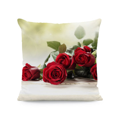 Red Roses Love Super Soft Square Pillow and Cover with Flower Print JSCHAFFA