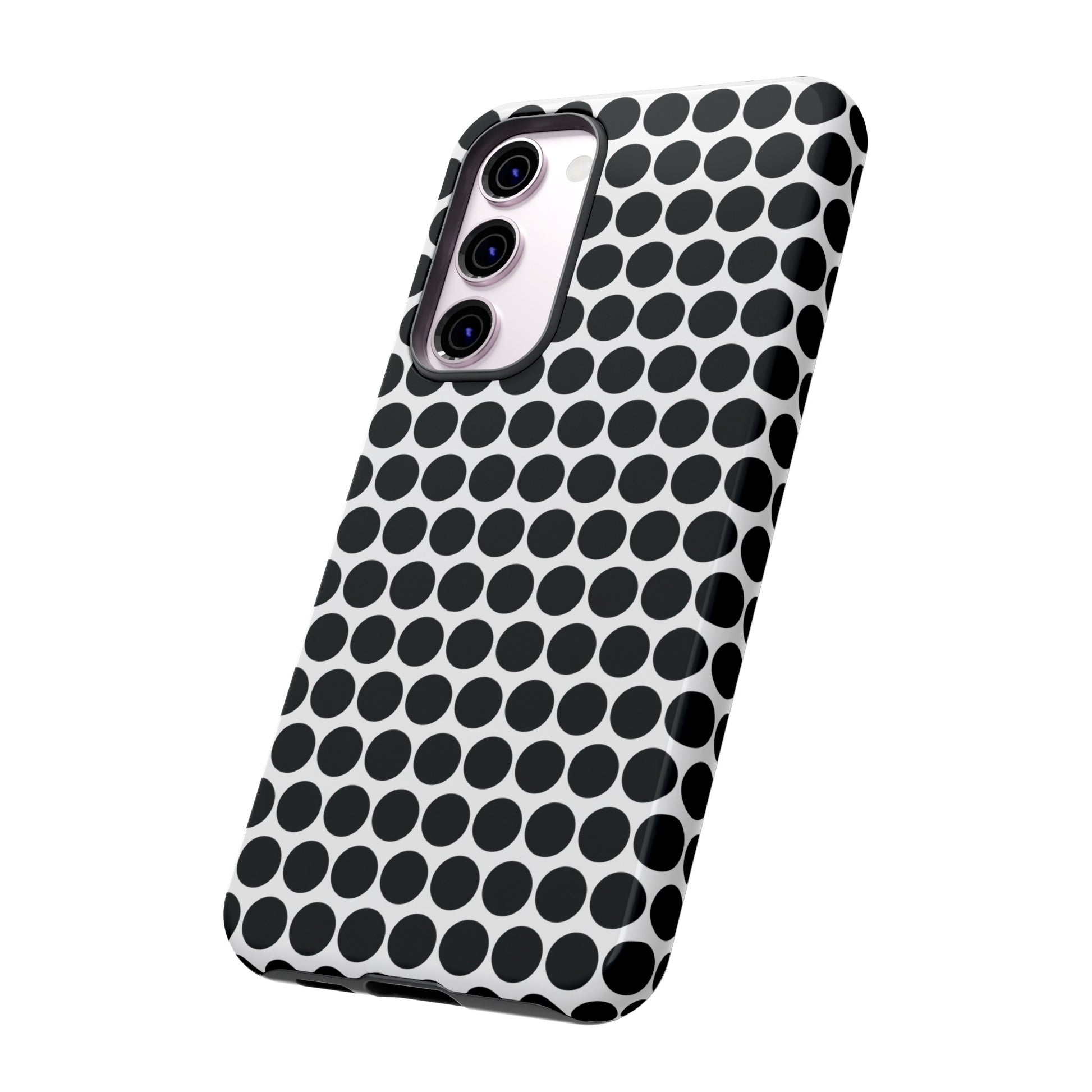 Cute Black White Polkadot Tough Case for iPhone, Samsung, Google, Phone Case, JSCHAFFA.com