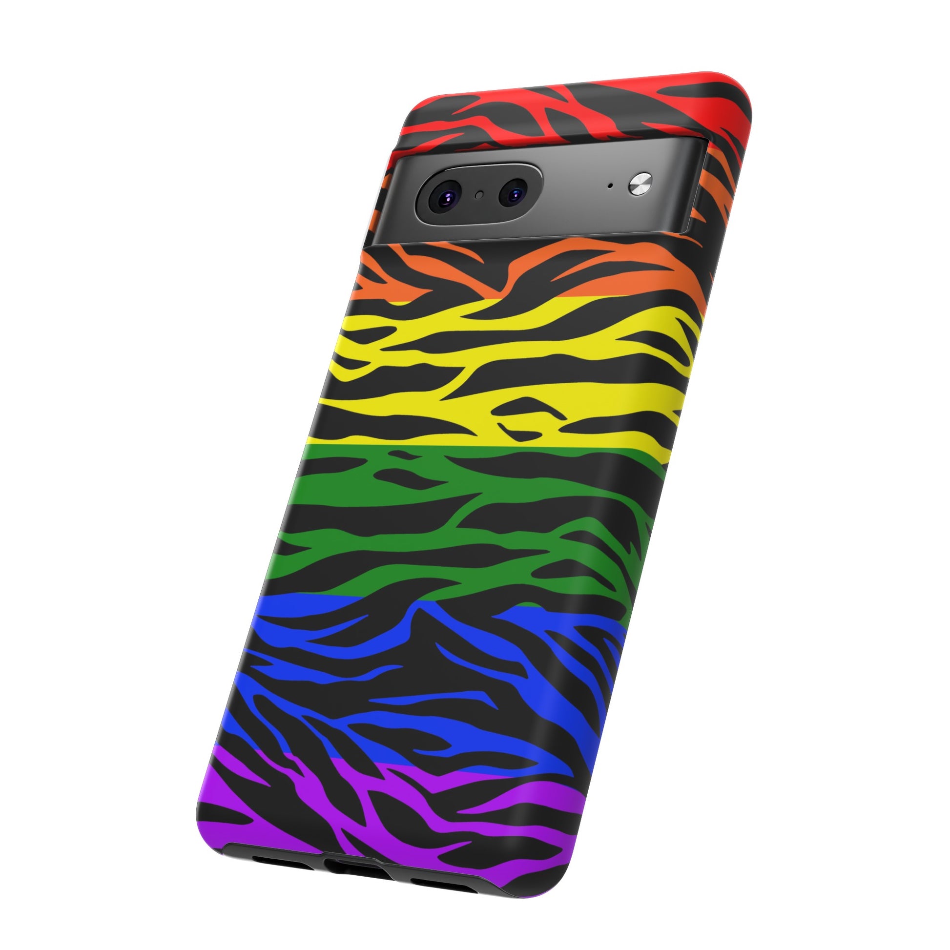 Pride LGBT Rainbow Discrete Tough Phone Case Tiger Print, Phone Case, JSCHAFFA.com