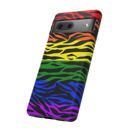 Pride LGBT Rainbow Discrete Tough Phone Case Tiger Print, Phone Case, JSCHAFFA.com