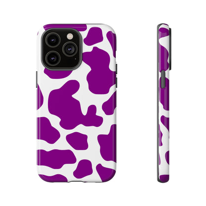 Purple Cow print phone Case iPhone Samsung Google