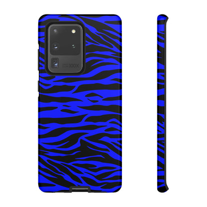 Blue Wild Tiger Print Pattern Tough Phone Case To protect your Phone