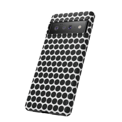 Cute Black White Polkadot Tough Case for iPhone, Samsung, Google